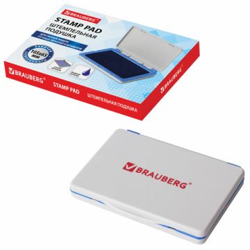 Штемпельная подушка синяя 120х90 мм (рабочая поверхность 110х70 мм) BRAUBERG 1/12/144