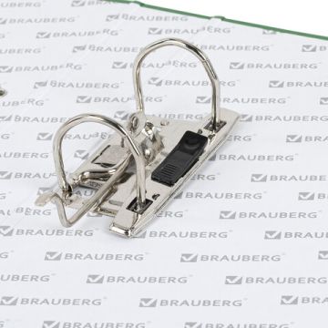 Папка-регистратор А4 50мм BRAUBERG прочная с уголком зеленая покр пластик 1/5 (Клиент)