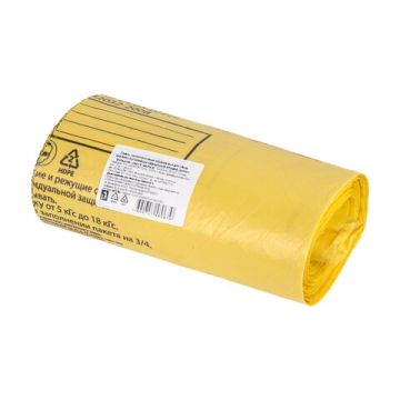 Пакет для сбора и хранения медицинских отходов (70х80) 80л (50шт) класс Б жёлтый 1/10 (Клиент)