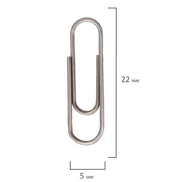 Скрепки 22мм 100шт металлические эконом STAFF 1/33/198