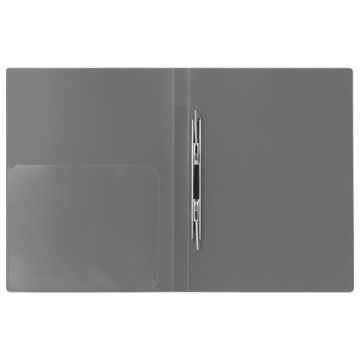 Папка скоросшиватель пруж внутр карман BRAUBERG Диагональ, серебряная до 100л 0,6мм 1/16/96 (клиент)