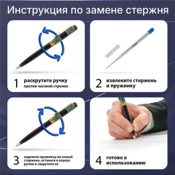 Стержень шариковый синий 98мм узел 1мм линия металл PARKER Gakant 1/20/480 (Клиент)