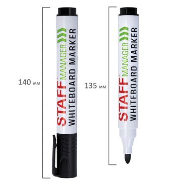 Маркер для доски НАБОР 4шт с клипом 3мм STAFF MANAGER 1/30