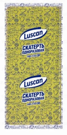 Скатерть нетканный материал 110х140см желтая Luscan 1/50