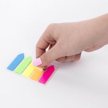 Закладки клейкие пластиковые 45х12мм 5цв.х20л неон Стрелки STAFF 1/48