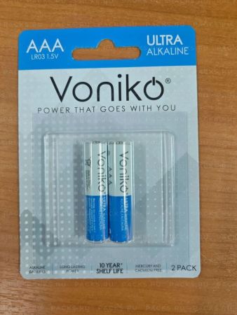 Элемент питания alkaline VONIKO АAА (LR03) (2шт) 1/60