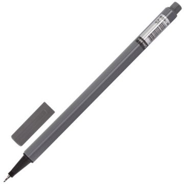 Ручка капиллярная (линер) BRAUBERG Aero, СЕРАЯ, трехгранная, металлич. наконечник, 0,4мм, 142258
