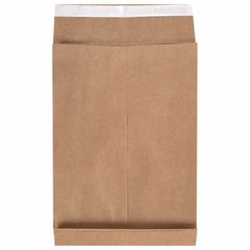 Конверт-пакет В4 объемный (250х353х40мм) до 300 листов, крафт, отрывная полоса, 391157 (вывод)