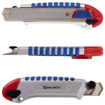 Нож универсальный 25мм металлический корпус Professional Brauberg 1/6/96