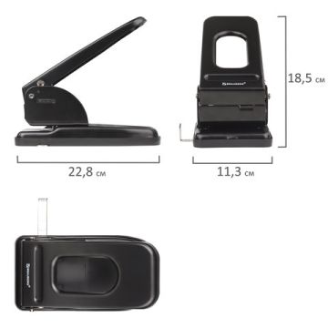 Дырокол на 60листов металлический мощный черный Style Brauberg 1/12