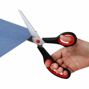 Ножницы набор 3шт (140,190,230мм) метал черно-красные вставки европодвес Brauberg 1/12/48 (Клиент)