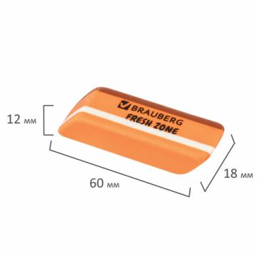 Ластик 60х18х12мм большой, скошенный, цвет ассорти 1/36