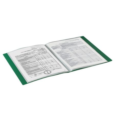Папка  60 вклад. STAFF, зеленая, 0,5мм, 225707