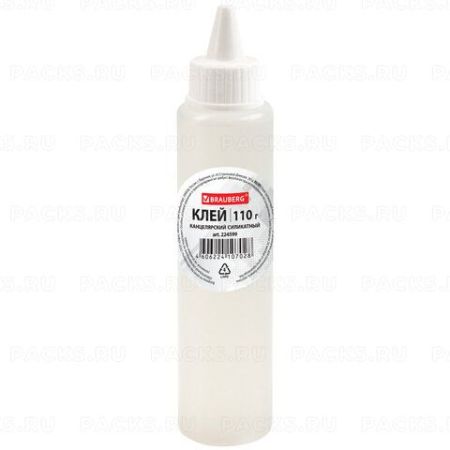 Клей канцелярский силикатный 110г BRAUBERG 1/72