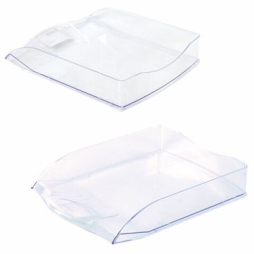 Лоток горизонтальный для бумаг 340х270х60мм А4 прозрачный Delta Brauberg 1/20 (Клиент)