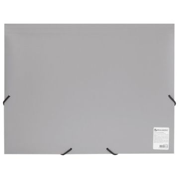 Папка на резинках до 300листов серая 500 мкм Office BRAUBERG 1/50