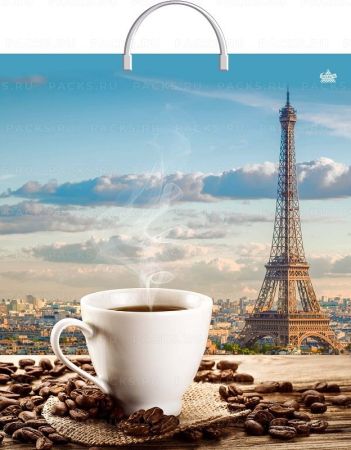 Пакет с пластмассовыми ручками (40х44)-100 Ароматное утро Тико 1/100