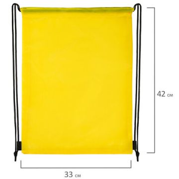 Сумка для обуви BRAUBERG, прочная, на шнурке, желтая, 42x33 см 1/10/200 (Клиент)