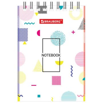 Блокнот 40л А7 75х105мм клетка гребень картон BRAUBERG Креатив 1/120