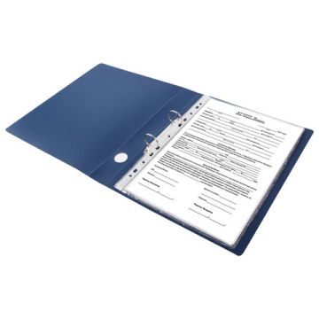 Папка на 2 кольцах STAFF 40мм синяя до 300 листов 0,5мм 1/5/10 (клиент)