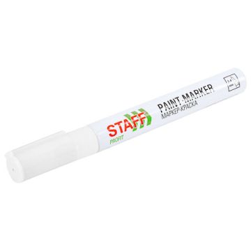 Маркер-краска лаковый белый 2-4мм нитро-основа STAFF PROFIT 1/12
