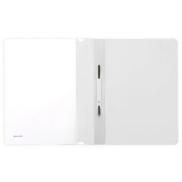 Папка скоросшиватель с прозр верхн лист BRAUBERG А4 белый 1/25 (Клиент)