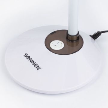 Светильник настольный SONNEN OU-607 на подставке цоколь E27 белый/коричневый 1/12 (Клиент)