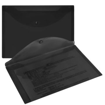 Папка-конверт А5 с кнопкой до 100л черная BRAUBERG Universal 1/10