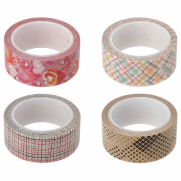 Клейкая лента для декора 15ммх5м ассорти, в дисплее, рисовая бумага ОСТРОВ СОКРОВИЩ 1/32