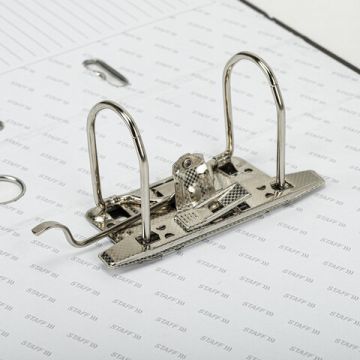 Папка-регистратор А4 75мм STAFF с мраморным покрытием черная  с уголком съем механ 1/50 (Клиент)