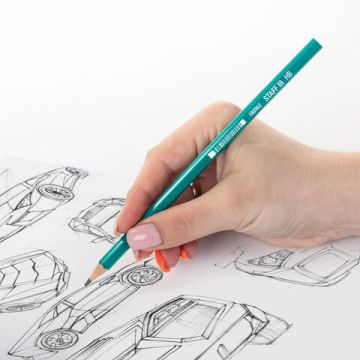 Карандаш ч/гр НВ пластиковый, зеленый корпус, без резинки, заточ. STAFF 1/12/288