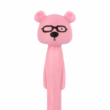 Ручка фигурная шариковая мягкий силиконовый корпус, ассорти, СИНЯЯ, 0,7мм ЮНЛАНДИЯ Мишка 1/12