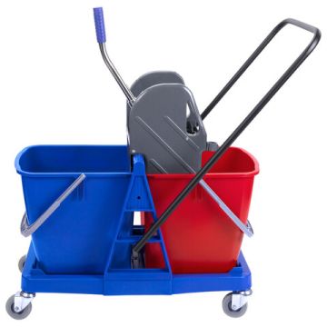 Тележка уборочная BRABIX 2 съемных ведра 23л мех. отжим пласт. каркас 1/1 (клиент)