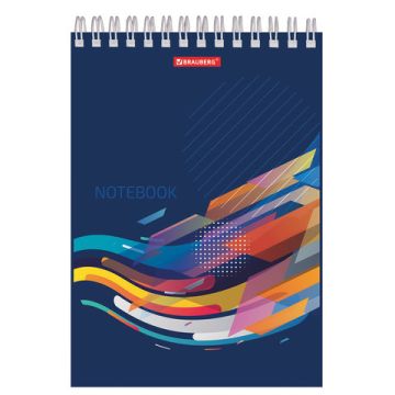 Блокнот 60л А5 145х205мм клетка спираль картон жесткая подложка BRAUBERG На волне 1/4/64