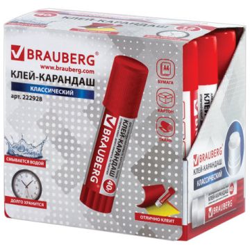 Клей-карандаш 40г BRAUBERG 1/12/288 (Клиент)