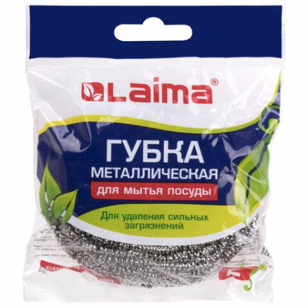 Мочалка для посуды металлическая большая спиральная 50г ЛАЙМА 1/144 (клиент)