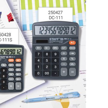 Калькулятор настольный STAFF PLUS DC-111 (180x145мм) 12 разр дв. питание + батарейка 1/1