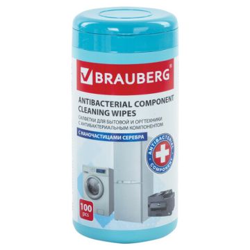 Чистящие салфетки BRAUBERG антибакт для бытовой и оргтехники плотные 1/12 (клиент)