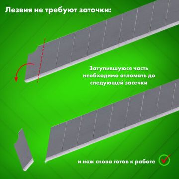 Лезвия для ножей 18мм 10шт толщ лезвия 0,38мм эконом STAFF 1/10/400