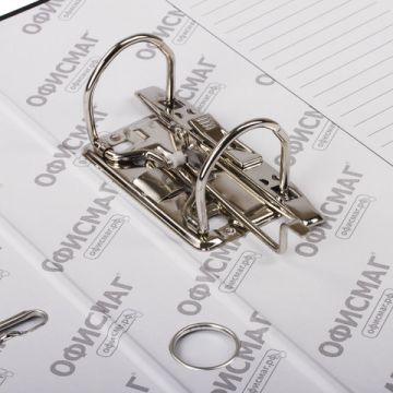 Папка-регистратор А4 50мм ОФИСМАГ с арочным механизмом, покрытие из ПВХ, черная 1/25 (Клиент)