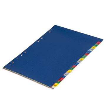 Разделитель пластиковый BRAUBERG для папок, А4, 20 листов, алфавитный А-Я, цветной, 1/3/15