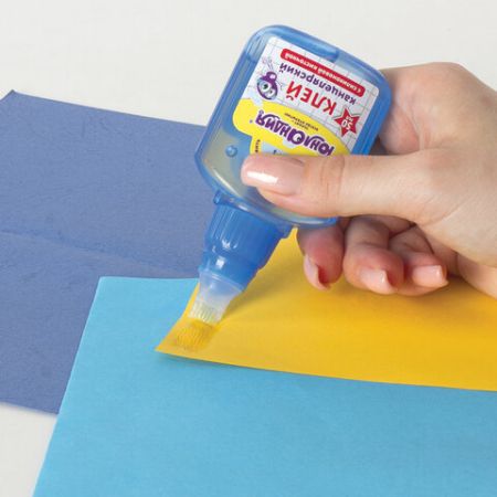 Клей канцелярский с силиконовой кисточкой 50мл ЮНЛАНДИЯ 1/12