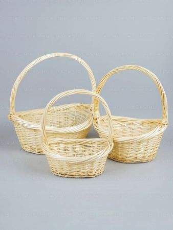 Корзина плетеная 30х22х31см выбеленная плетеная ива S 1/1