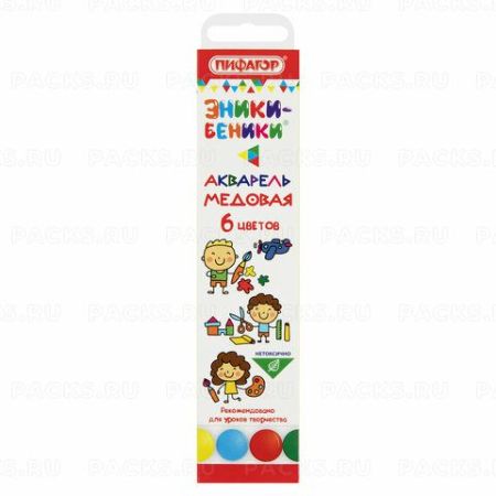 Краски акварельные 06цв медовые Пифагор Эники-Беники 1/30
