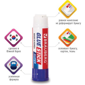 Клей-карандаш 36г BRAUBERG Super 1/12/360 (Клиент)