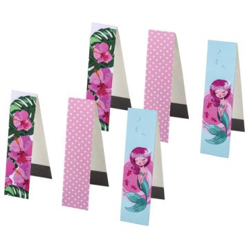 Закладки для книг с магнитом набор 6шт блестки 25x196мм РУСАЛОЧКА ЮНЛАНДИЯ 1/10/150