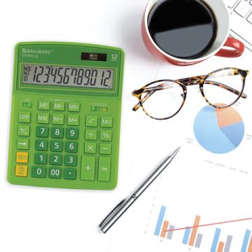 Калькулятор настольный BRAUBERG EXTRA-12-DG (206x155мм) 12разр зеленый 1/20/40 (Клиент)