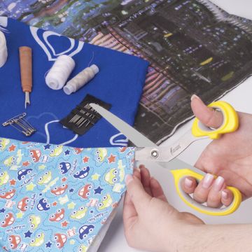 Ножницы 230мм портновские желтые с резиновыми вставками ОСТРОВ СОКРОВИЩ 1/12/96 (Клиент)