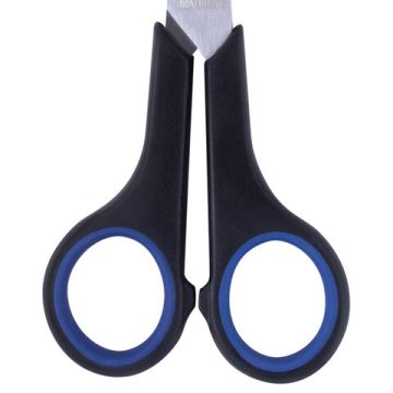 Ножницы 165мм метал черно-синие вставки европодвес Soft Grip Brauberg 1/12