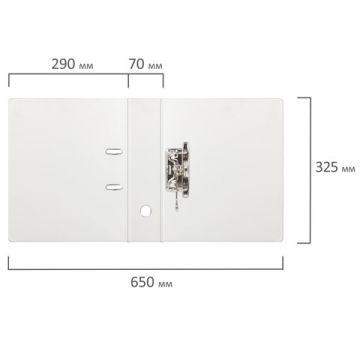 Папка-регистратор А4 70мм BRAUBERG  с двухсторонним покрытием из ПВХ , белая 1/20